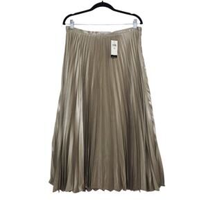 NWT Lauren Ralph Lauren Black Label Accordion Pleated Midi Maxi Skirt Boho 10